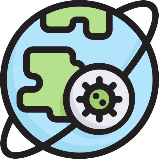 Disease, epidemic, infection, pandemic, transmission, virus, worldwide virus icon